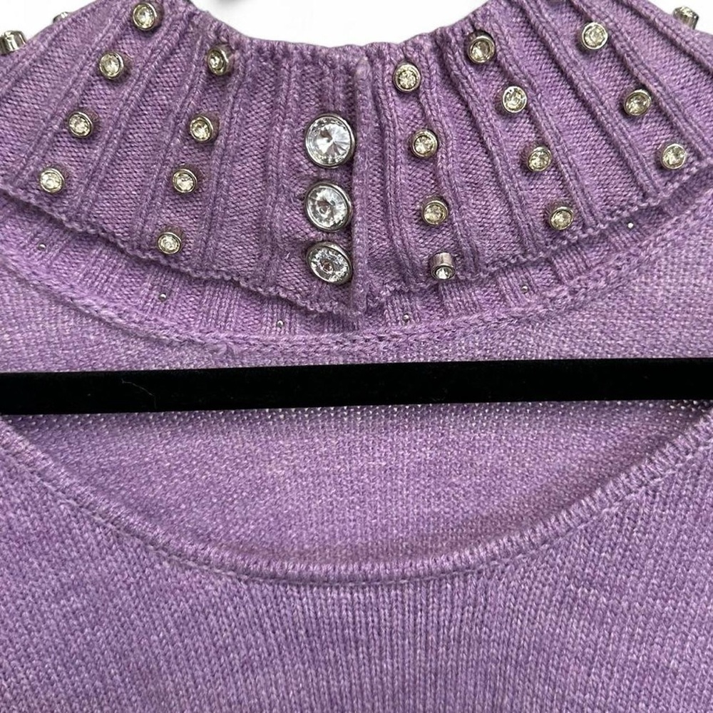 New York & Company Lavender Knit Sweater with Decorative Studs - Picture 6 of 8